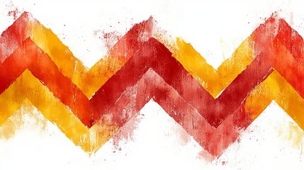 Vibrant Abstract Zigzag Pattern in Warm Tones of Red and Yellow
