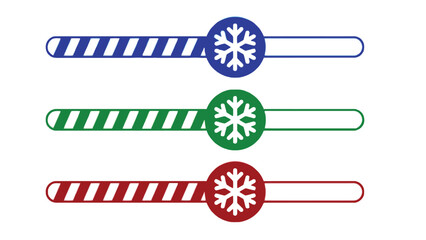 Three progress bars with snowflakes and striped segments.