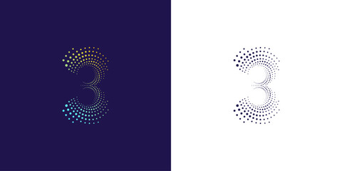 number 3 with a dot that makes it