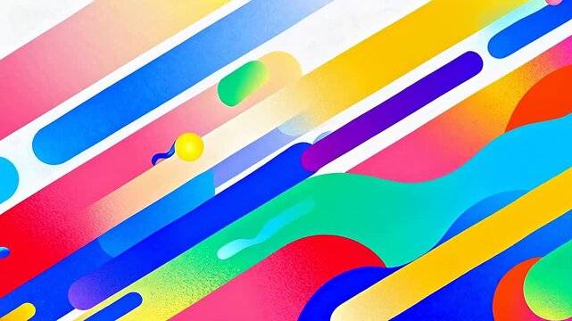 Colorful abstract shapes on white background