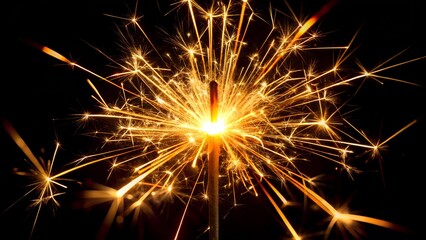 sparkler on black background