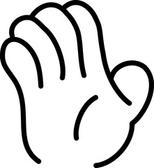 Open Hand Line Icon Minimal Palm Gesture Symbol