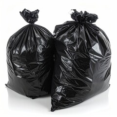 Two black plastic trash bags (1)