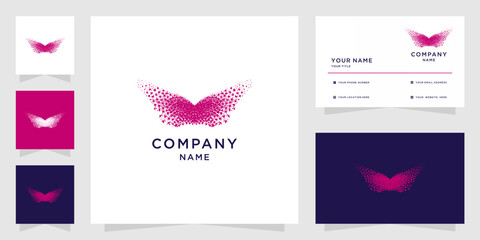 A beautiful butterfly logo design, formed from many abstract dots