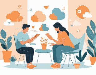 Fototapeta premium Mental Health Awareness Social Media Post 