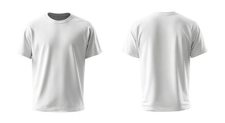 White t-shirt front and back view on black background