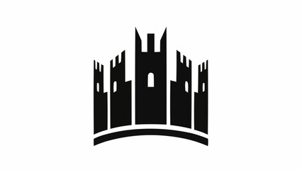 Black Silhouette of a Castle with Multiple Towers. © Handik