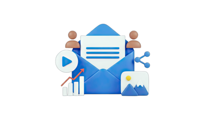 Email Marketing Concept with Icons on White Background