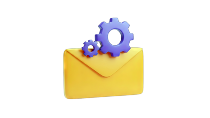 Email Settings: Gears on Envelope Concept