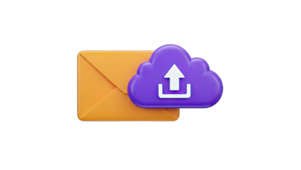 Email Upload to Cloud Concept - 3D Render