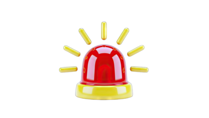 Emergency Siren Blinking on White Background