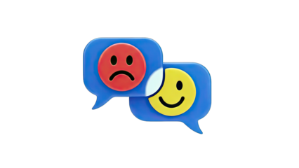 Emoji Conversation: Sad to Happy Face Concept