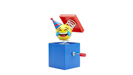 Emoji Jack-in-the-Box Laughing at a Party