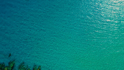 Kavourotripes beach also known as Paradise Beach in Sithonia, Greece viewed from top. Breathtaking waters over the world.