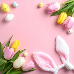 Easter themed flat lay with pastel colors (1)