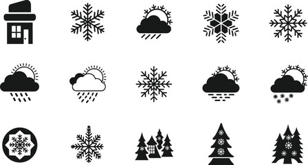 Winter weather icons for forecasting and seasonal design needs