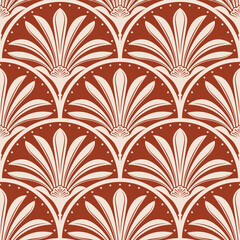 Art Deco Ornamental Floral Seamless Pattern Decorative Background. Vintage Art Deco Floral Ornamental Seamless Pattern.