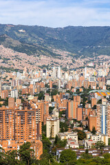 Medellin skyline cityscape view from Calasanz on skyscrapers in downtown in Medell&iacute;n, Colombia