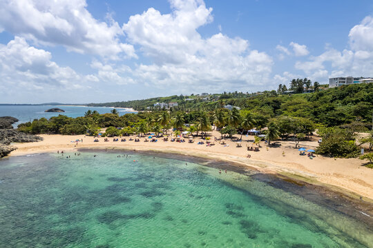 Mar Chiquita Beach vacation at the Caribbean Sea aerial view photo in Manati, Puerto Rico