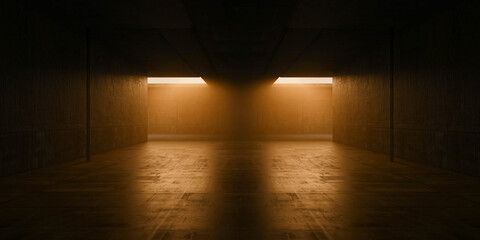 Cyber Futuristic Underground Basement Center Sci Fi Laser Neon Glowing VIbrant Concrete Grunge Warehouse Dystopian 3D Rendering