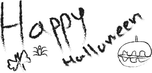 A Halloween greeting with a hand drawn jack o lantern © MDKHAN