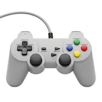 Vintage Game Controller Isolated Black Background