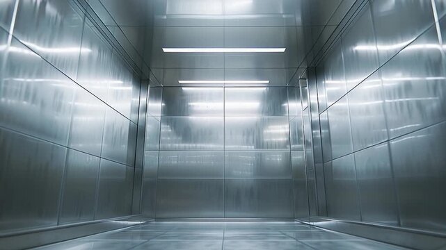 Video Empty elevator inside a modern, sleek building