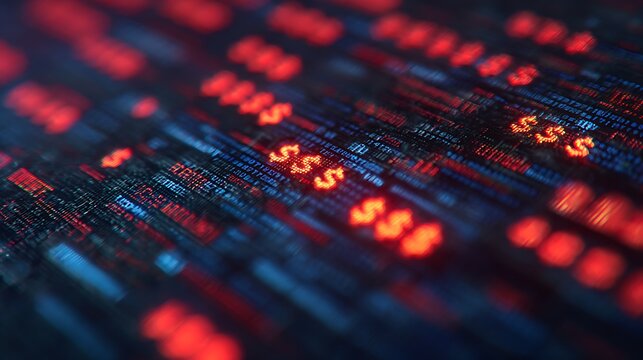 A colorful, abstract representation of data streams, with vibrant red and blue elements, suggesting digital information flow and technological themes. - Powered by Adobe