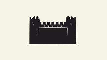 Silhouette of a Medieval Castle Wall with Battlements. © Tanto