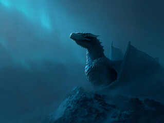 Ice Dragon under the Northern Lights