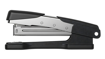 Modern black stapler with sleek metal design
