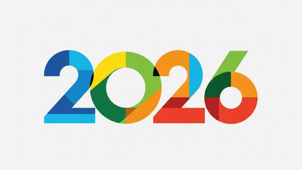 Visualizing the Future: A vibrant display of the year 2026, rendered with bold shapes and a spectrum of colors, symbolizing progress and innovation. 