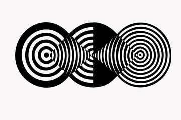 Dynamic optical illusion with concentric circles creating a captivating visual effect