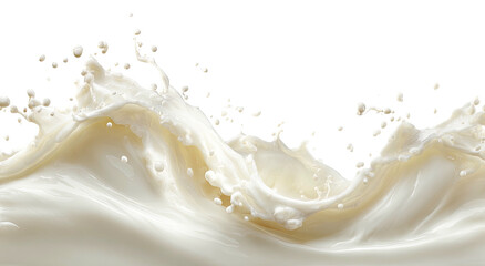 Creamy liquid splash against stark black background