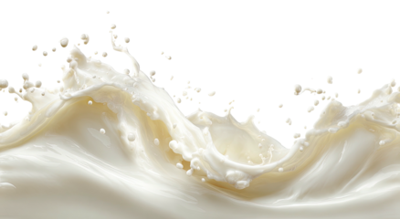 Creamy liquid splash against stark black background