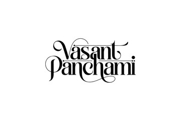 Vasant Panchami Vector Typography | Elegant Festive Lettering for Spring Festival