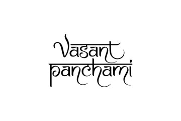 Vasant Panchami Vector Typography | Elegant Festive Lettering for Spring Festival