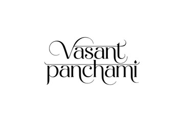 Vasant Panchami Vector Typography | Elegant Festive Lettering for Spring Festival
