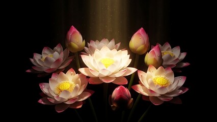 Fototapeta premium Beautiful Pink Lotus Flowers in Bloom.