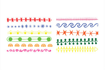 Colourful seamless stitch embroidery border texture vector craft fashion thread design