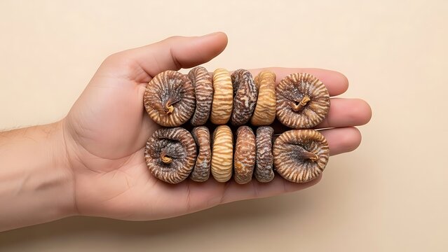 hand holding dried figs