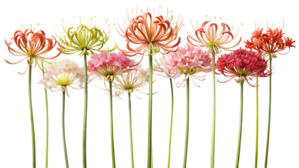 Vibrant spikes of colorful flowers