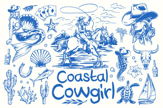 Coastal cowgirl art collection