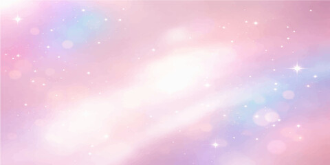 Abstract pink background with soft light bokeh and bright glitter sparkles creates a magic holiday wallpaper design featuring a blurred celebration pattern with pink vector art circles © PIXEL RISE