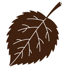 Single Leaf Silhouette Nature Plant Leaf Outline Botanical Illustration EcoFriendly Design Element