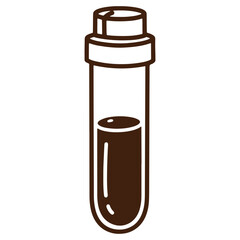 Test tube with liquid sample isolated on white background for scientific research and experiments