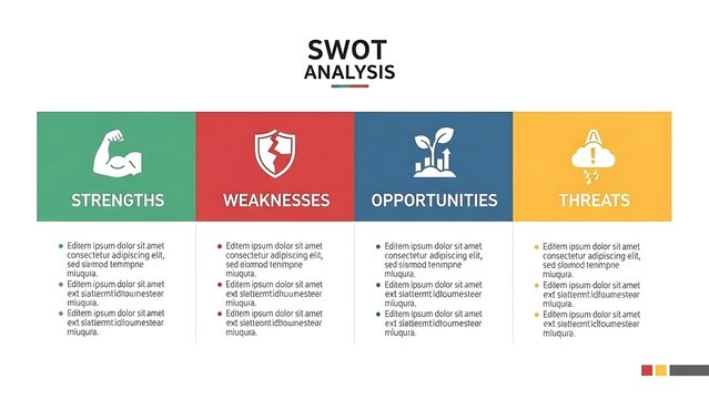 SWOT analysis business strategy concept.