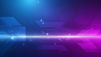 Abstract futuristic technology background with glowing squares and light effects.