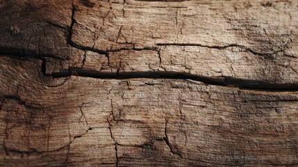 Close-Up of Cracked and Weathered Wood Texture