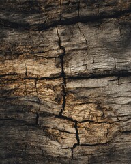 Close-Up of Cracked Wood Texture